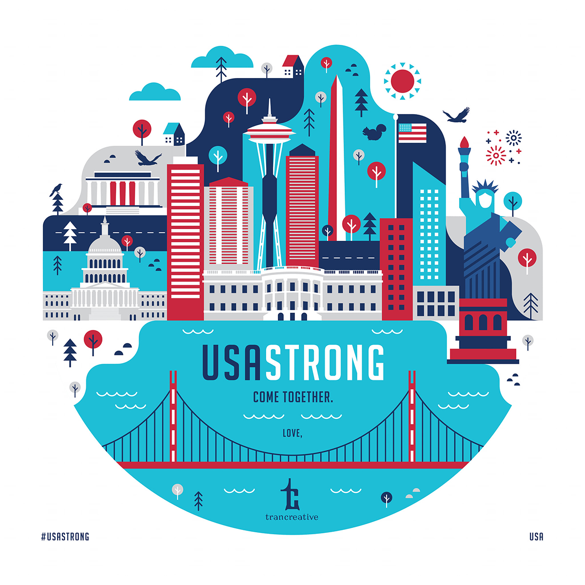 USA Strong Poster Design by tran creative